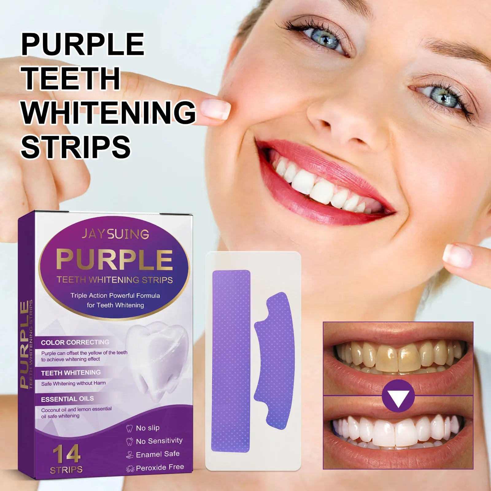 Jaysuing Purple Whitening Strips