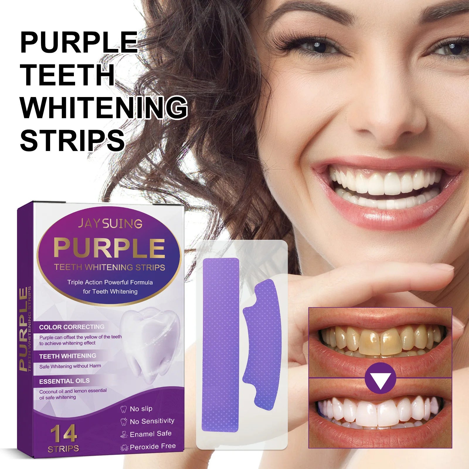Jaysuing Purple Whitening Strips