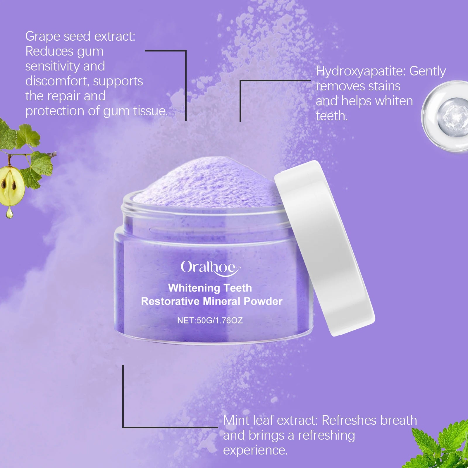 Oralhoe Purple Whitening Powder