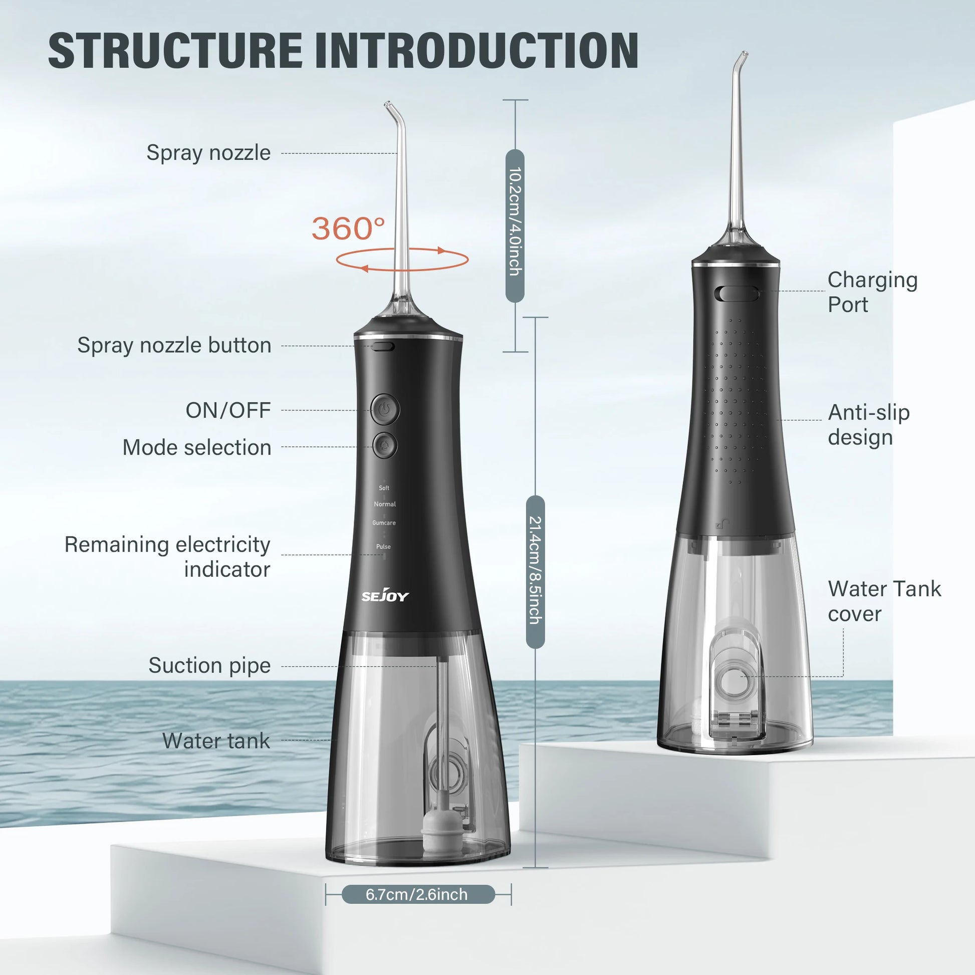 SEJOY Tank Water Flosser USB