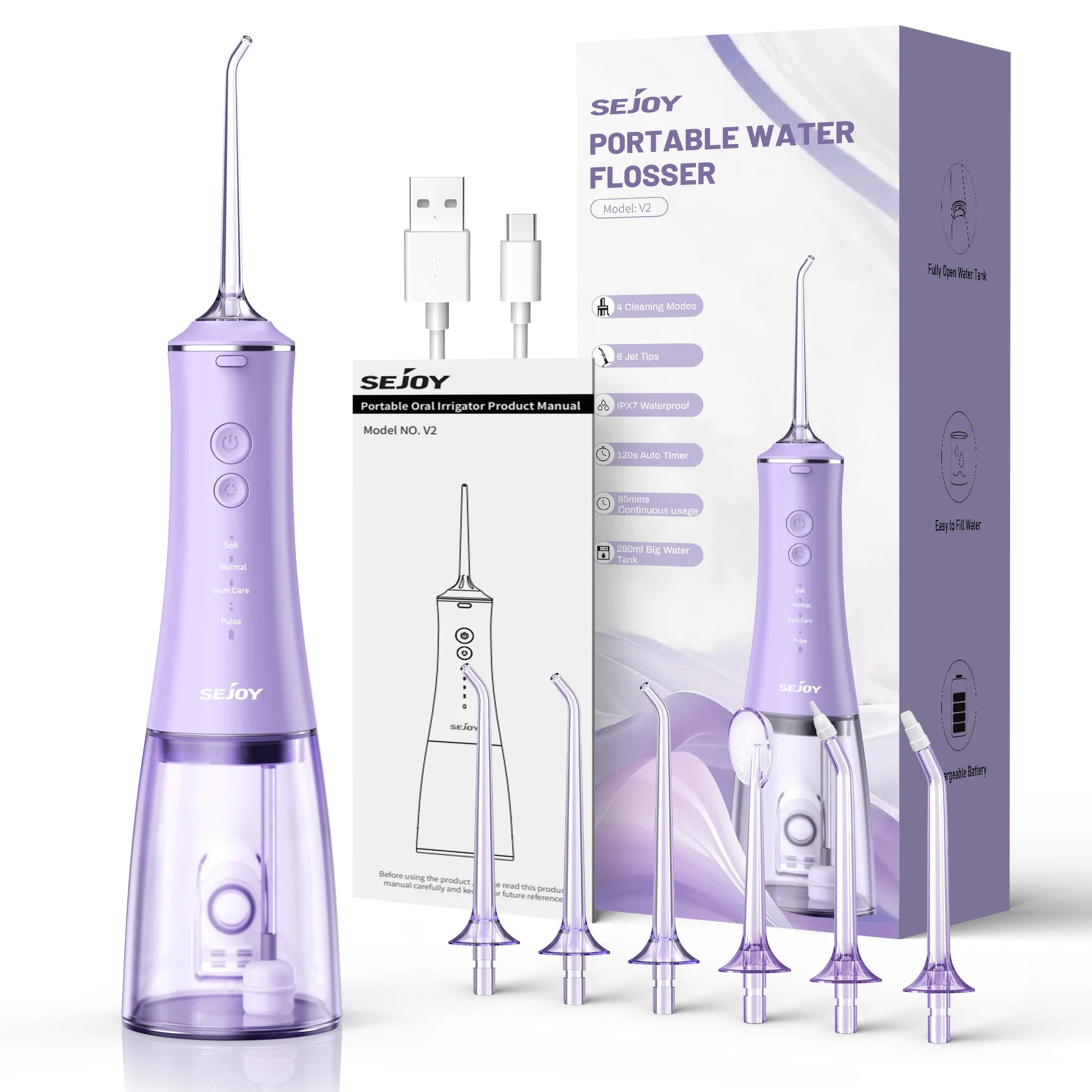 SEJOY Tank Water Flosser USB