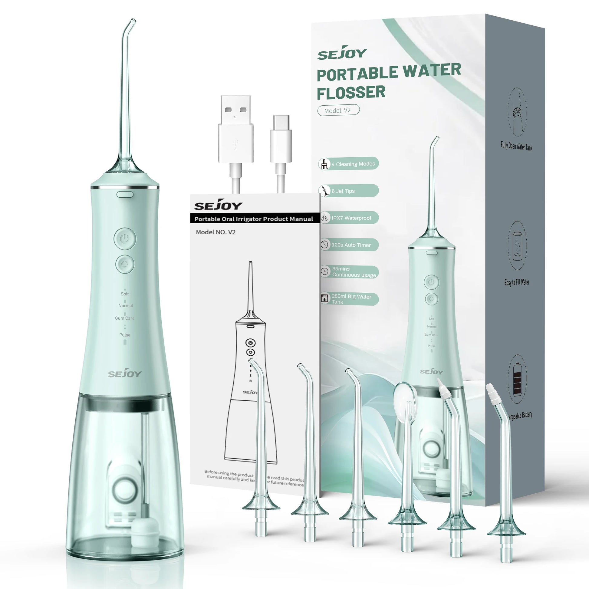 SEJOY Tank Water Flosser USB