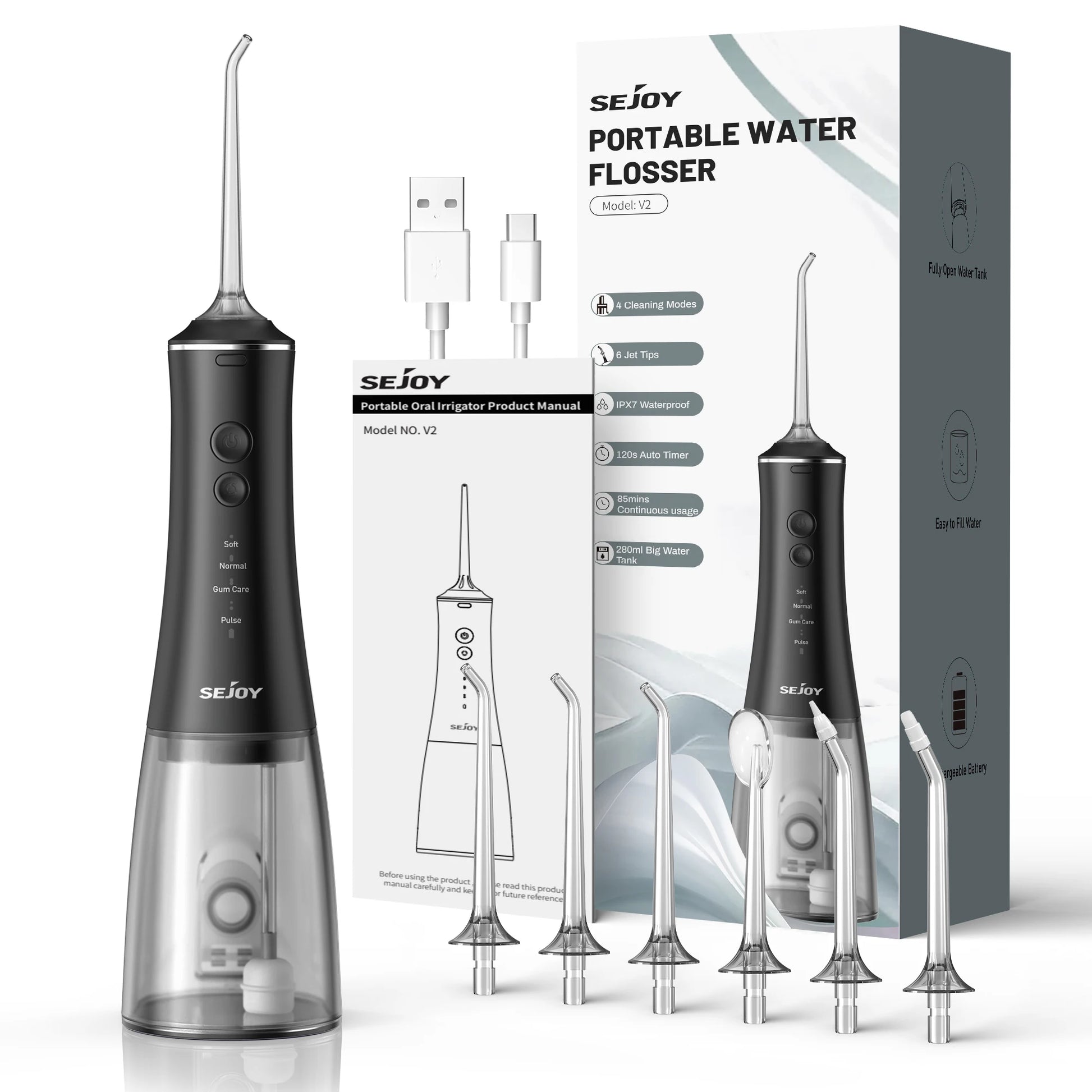 SEJOY Tank Water Flosser USB