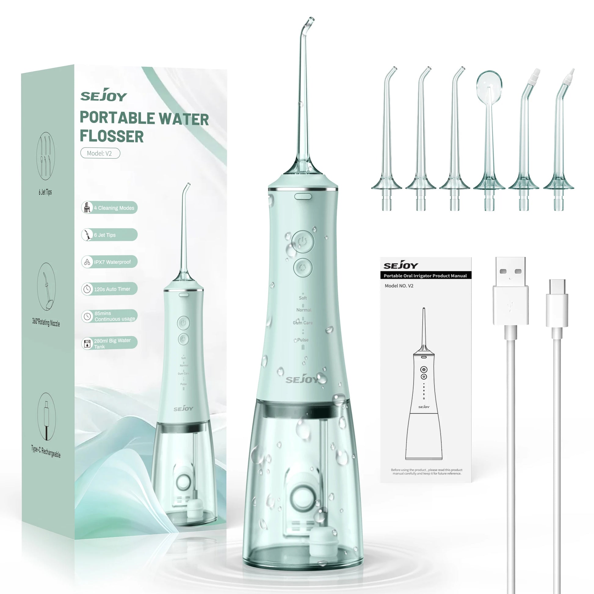 SEJOY Tank Water Flosser USB