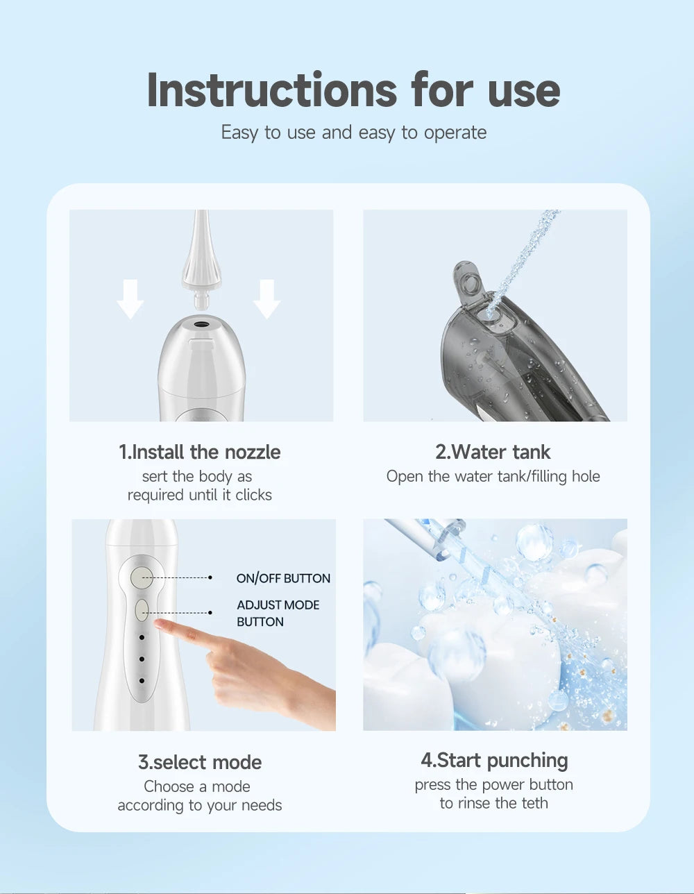 Portable Dental Floss Jet Cleaner