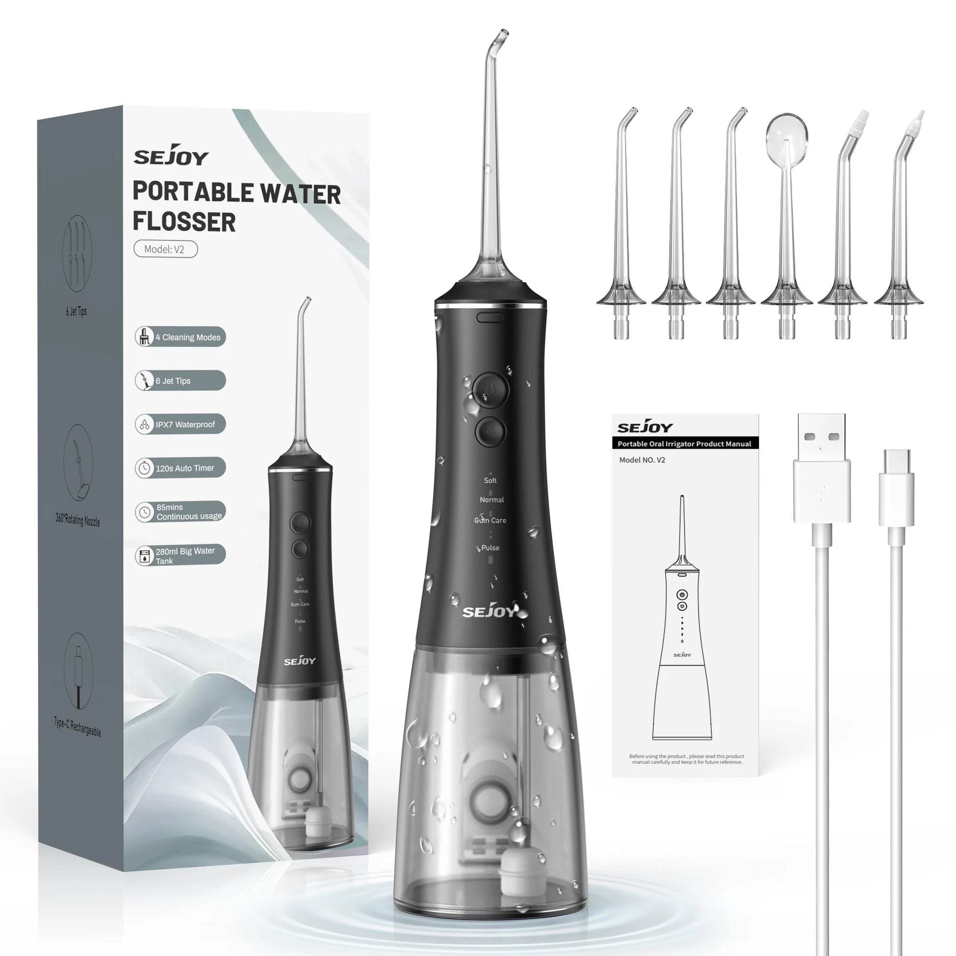 SEJOY Tank Water Flosser USB