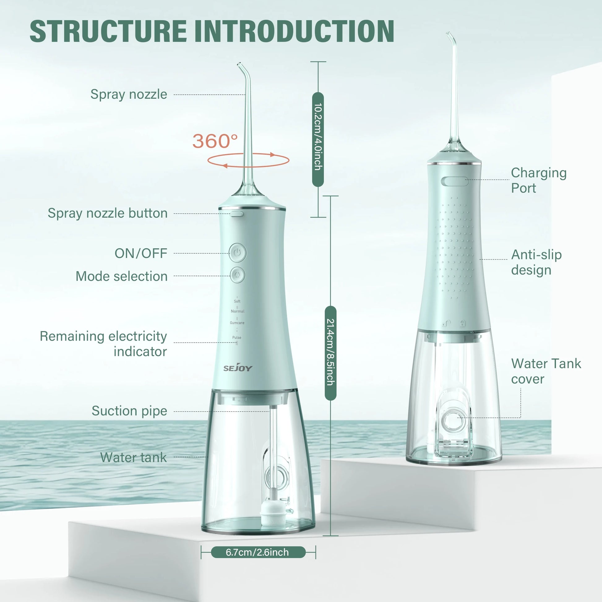 SEJOY Tank Water Flosser USB